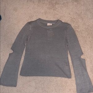 Grey Sweater with elbow cutouts